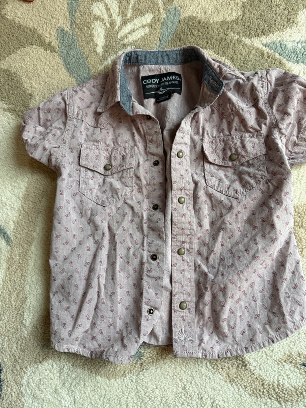 Cody James Kids' Pink/purple Patterned Short Sleeve Shirt